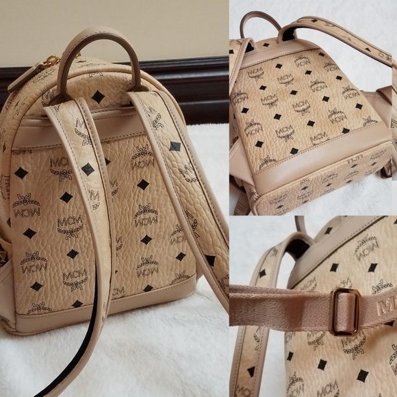 MCM Stark Side Stud Mini Backpack Beige main image 6